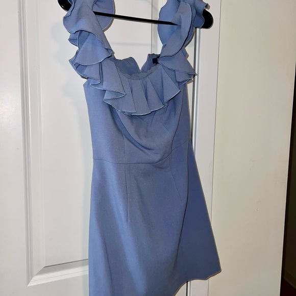 French Connection Blue Ruffle Mini Dress - Picture 4 of 6